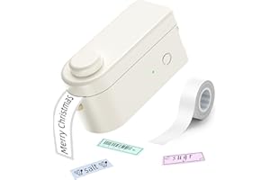 Makeid L1 Mini Etichettatrice HD 300dpi, Stampante di Etichette Bluetooth per iOS & Android, Etichettatrice Ricaricabile Portatile con 1 Rotolo di Etichette Adesive, Ideale per Casa, Ufficio e Scuola