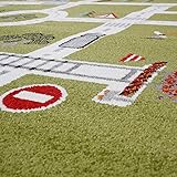 Kinderzimmer Teppich Mit Design City Hafen Stadt Straßen Spielteppich In Grün , Größe:80×150 cm - 2