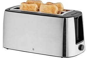 ‎WMF WMF Bueno Pro Toaster Langschlitz 4 Scheiben mit Brötchenaufsatz, XXL Toast, Aufknusper-Funktion, 6 Bräunungsstufen, 1550W, Toaster edelstahl matt