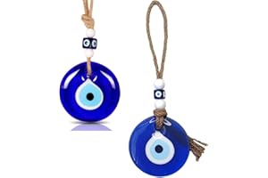 LIJUANWANG Ojo Turco,2 Piezas Amuleto Buene Suerte,Adorno de Pared,Turco Azul Evil Eye,Adorno de Puerta,Regalo de casa Nueva,Regalo de Bendición,para Coche Hogar y Oficina