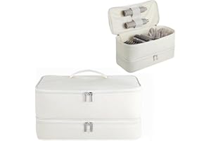 GENCAM Double-Layer Carrying Case for Shark Flexstyle, Travel Case for Shark 430/440 Flexstyle, Portable Storage Case for Shark Flexstyle/Dyson Airwrap Styler and Attachments (Beige)