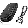 JVCV® Soft TPU Transparent Cover Compatible with Toyota Fortuner, Hilux, Innova Crysta, Fortuner Legender, Innova HyCross, Land Cruiser 2B/3B Smart Key (With Keychain - Style A)