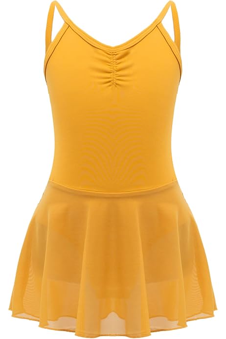 Leotardo De Ballet Para Niña Con Falda De Tul - Algodón Elástico (tallas 3-15 Años)