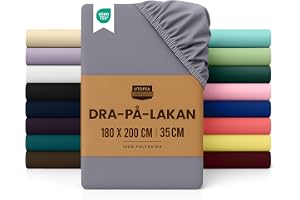 Utopia Bedding - Dra-på-lakan 180x200cm - Grå - Borstad Polyester Mikrofiber Dra-på-lakan - 35cm Djup Ficka
