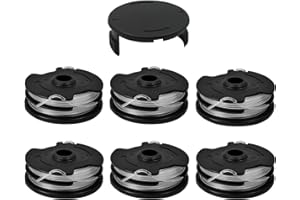 UUBOXS 6 Bobinas de hilo de repuesto para LIDL Parkside, bobinas de repuesto para desbrozadora LIDL Parkside PRT 550 A1, PRT 550 A2, PRT 550 A3, PRT 550 A5, PRTA 20-Li B2, PRTA 20-Li C3(6 Bobinas + 1 Tapa)