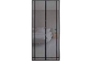 Sekey 100x220 cm Cortina Mosquitera Magnética para la Protección Contra Insectos, el Mosquitera Magnético Ideal para Puerta de Balcón, Puerta de Terraza (se Puede Cortar en Altura y Ancho), Negro