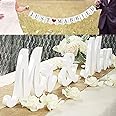 VIOPVERY Wedding Decorations Set,Large Mr and Mrs Sign & Just Married Banner,Mr Signs for Table,Wooden Letters Sweetheart Table,Photo Props Anniversary,White