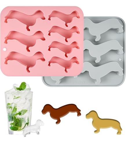Moule Glace Chien SHONSILIC Moule à Glaçons En Forme De Chien Labrador, Moule à Glaçons En Silicone Pour 4 Boules De Glace En Forme De Chien Mignon Pour Whisky, Cocktails, Café Glacé