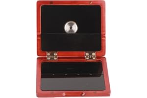 LIEBEWH Estuche de Cañas para Clarinete de Saxofón, Caja de Almacenamiento de Madera Maciza de 5 Cañas con Higrómetro, Goma y Diseño de Interruptor Magnético(ámbar)