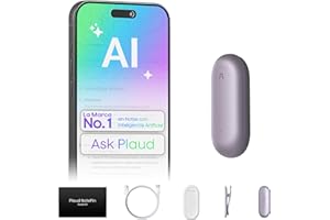 Plaud NotePin Grabadora de Voz con IA, Control por App para Tomar Notas, transcripción y Resumen con IA, soporta 112 Idiomas, 64 GB, grabadora de Audio para conferencias, reuniones, Púrpura Atardecer