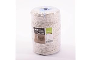 Vaessen Creative Spago Bianco, 3mm x 100m, Corda mix di Cotone per Macramè, Perline per Filettatura, Decorazioni Boho, Per Creare Braccialetti dell’amicizia e per Progetti Artistici Fai-Da-Te