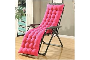 SIMIDUNEUR Sun Lounger Cushions, Garden Furniture Cushions, Patio Chair Cushions Thick Padded Recliner Relaxer Chair Seat (Chair not included),Rose,48 * 120 CM