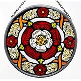 Heart Sun Catchers Decorative Hand Printed Stained Glass Window Sun Catcher/ Roundel In A Sacre Couer 'Coeur' Design Easter Sun Catchers