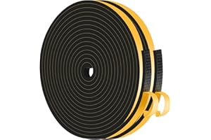 SHOCHX Weather Stripping Door Seal Strip, 6 mm(W) x 3 mm(T) Draft Excluder Tape for Windows and Doors, Self Adhesive Window Seal Strip, Total 20M Long Black