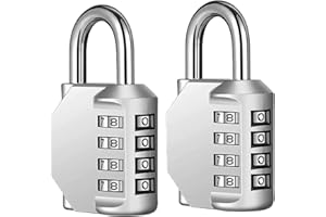 SNZ Lucchetto Armadietto, Serratura con Codice a Combinazione, Lucchetto Palestra Resistente alle Intemperie, Blocca Porta Robusto per Scuola, Cancello, Capannone (2 pezzi Argento)