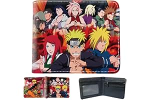 FISAPBXC N-aruto Geldbörsen, N-aruto Portemonnaie Kinder Geldbörse Zweifach Gefalteter Kreditkartenhalter Slim Geldbörse Leder Zweifach Gefalteter Kreditkartenhalter für Kinder Geburtstagsgeschenk