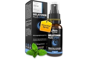‎NAROVITAL Melatonin Einschlafspray hochdosiert - natürliches Schlafhormon bei Jetlag - Ashwagandha, Passionsblume, Lavendel, Baldrian, Melisse - Alternative zu Tabletten - 30 ml - 0, 5mg Melatonin pro Sprühstoß