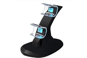 BARAC Cargador Mandos PS5, Base de Carga Rápida Dual USB, Estación Dual Dock con Indicador Led, Soporte Elegante y Compacto, Accesorio Compatible con 2 Controladores Playstation 5 (Negro)