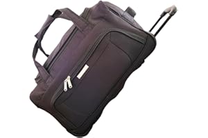 Sac de Voyage à Roulette - Moyenne Taille - 55 cm de Long - Sac à Roulette 56 L – Sac de Voyage à Roulette - Lilosac (Noir, 55 cm)