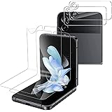 GEEMEE TPU Flessibile Vetro Temperato+Fotocamera Pellicola Protettiva Compatibile con Samsung Galaxy Z Flip 4,【2 Pezzi+2 Pezz