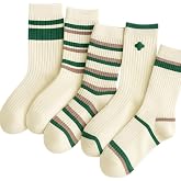 Sky Socks 5'li Ekonomik Paket Yeşil-Pembe Desenli Unisex Tenis &Ccedil;orap Seti