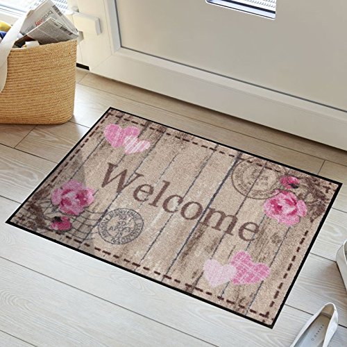 Salonloewe Fußmatte waschbar Cottage Chic Welcome Roses 50×75 cm SLD1104-050×075 - 2