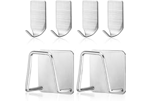 FineGood Set di 2 portasciugamani adesivi con ganci da parete in acciaio inox per lavello da cucina