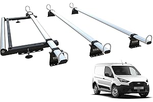 TITAN VAN ROOF RACKS & ACCESSORIES TITAN WorkReady Van Roof Rack 3 Bars - Compatible Fittings to fit a Ford TRANSIT CONNECT Mk2 - L2 - LWB ONLY (2013-onward) - With rear roller kit
