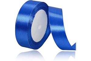 ALOHOVME Nastri Blu 20mm, 23 metri Nastro di Raso Blu per l'imballaggio di regali, Artigianato fai da te, Bows Making, Mazzi di fiori, Palloncini, Festa nuziale e Decorazioni per torte