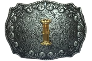 COOLLA Belt Buckle for Men- Initial Letters ABCDEFG to Z Western Rodeo Texas Cowboy Large Belt Buckles