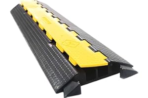 Allcam RCP5YB 0.9m/3ft Outdoor Pavement Street Cable Cover 2x 32x32mm Wire Channels 20-ton Heavy Duty Hi-Vis Yellow/Black Protector