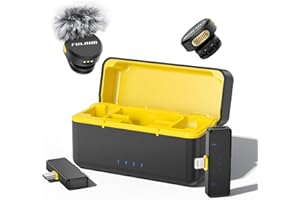 FULAIM Micro Cravate sans Fil pour iPhone/Android/PC, Mini Micro Cravate avec Suppression du Bruit et Autonomie de 32 Heures, pour l'enregistrement Vidéo, Le Podcast, Le Vlogging et Youtube