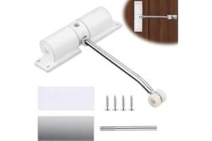 Forhandy Automatic Door Closer Interior Door Adjustable Spring Loaded Door Closer No Drilling with 4 Screws and Adjustment Lever for Home Office Bedroom