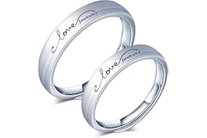 CPSLOVE Anillo de plata 925 para pareja, anillos de boda love forever, tamaño ajustable, Anillo de compromiso