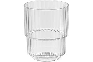 APS 10560 Vaso para beber -LINEA- Plástico Tritan, 0,15 litros, sin BPA, apilable, inastillable, reutilizable y apto para lavavajillas, 150 ml, cristalino