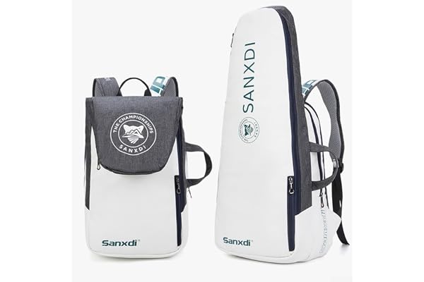 RANRAO Grand Sac à Dos de Tennis, Sac à Dos de Tennis, Sac à Dos de Padel, Squash et Badminton, Sac de Transport de Raquettes