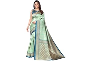 Satrani Damen-Sari aus Polyseide mit ungenähtem Blusenteil