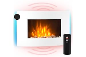 ‎KLARSTEIN KLARSTEIN Elektrischer Kamin für den Innenbereich, elektrische Heizung mit 2000 W, künstlicher Wandkamin mit Flammeneffekt aus LED, Fernbedienung inklusive, programmierbar, Timer, Thermostat