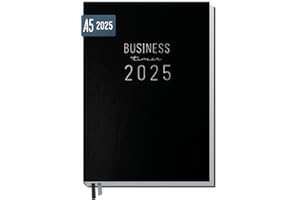 ‎HÄFFT Häfft® Business-Timer 2025 A5 "Schwarz" 1 Woche 2 Seiten - Buchkalender, Terminplaner, Wochenplaner, Wochenkalender, Organizer, Terminkalender - nachhaltig & klimafreundlich