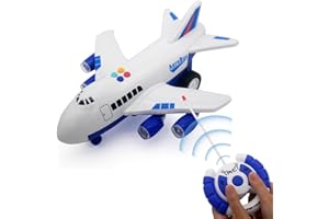 Escomdp 4CH RC Aeroplane Radio Remote Control Vehicle Car Electric Plane Airplane Model Toy Music, Light Kids Birthday Gifts (Blue)