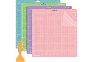 LCOUACEO Tapete de Corte para Cricut Maker 3/Maker/Explore 3/Air 2/Air/One, 4 Diferente Adhesivas Tapete de Corte para Cricut, 30,5 x 30,5 CM(StandardGrip/LightGrip/StrongGrip/FabricGrip)