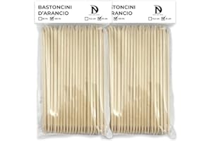 DIANA NAIL SHOP Bastoncini d'arancio,200pz 15cm, Bastoncini di arancio,200 Pezzi Bastoncini di Legno Arancio per Unghie, in legno, Remover; Spingicuticole, Pulisce tutta la zona della cuticola, Unghie, Cuticola