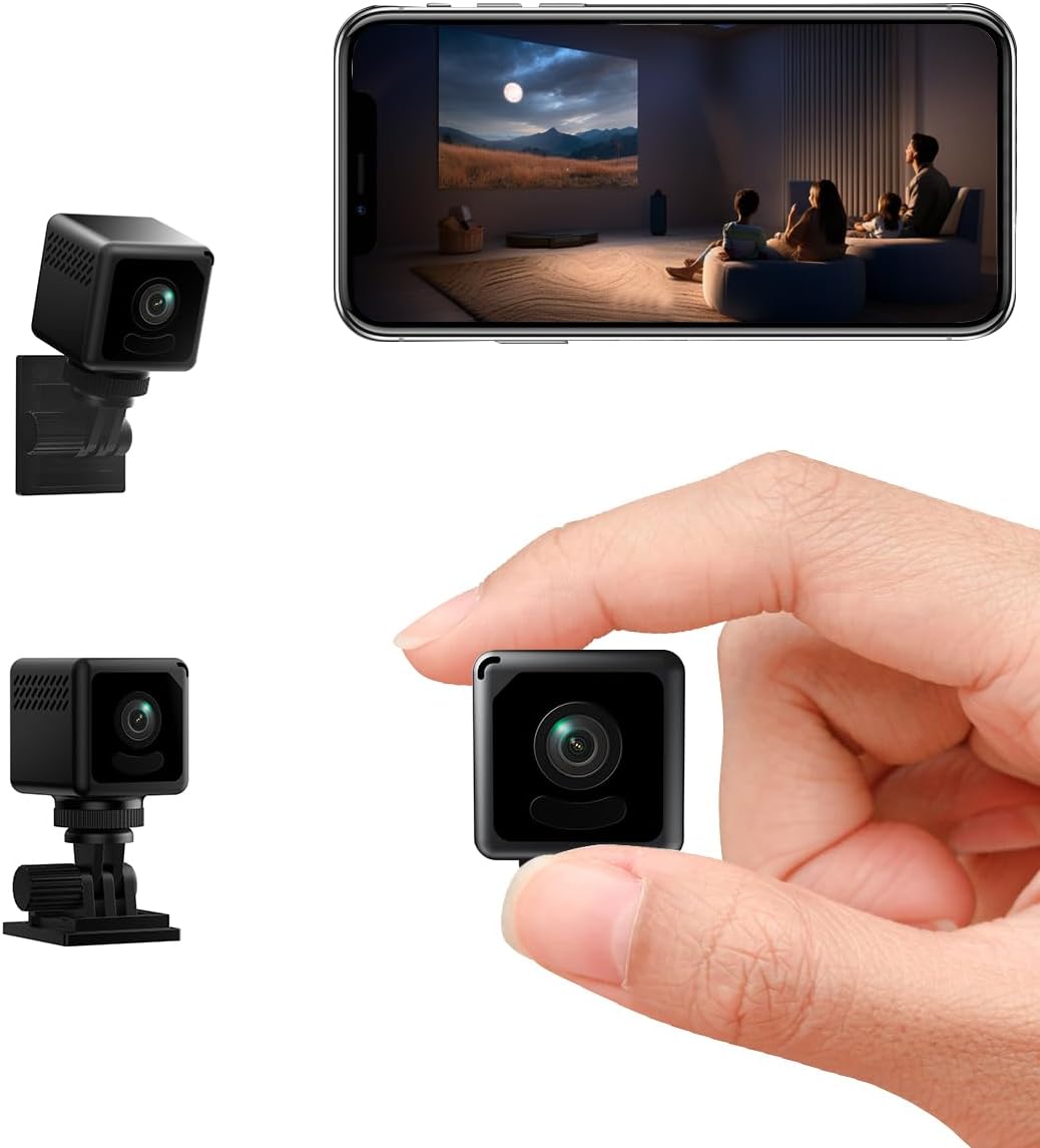 Mini Camara Espia HD 1080P WiFi Oculta Cámara Espía con Visión Nocturna y Detección De Movimiento, Mini Cámaras De Vigilancia inalambricas Larga Duracion, Camara Vigilancia Wifi para Interior Negro