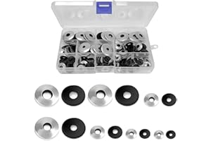 CISHOW 135 Stk EPDM Dichtscheiben, M4.2/M4.8/M5.5/M6.3/M8 Unterlegscheiben, 304 Edelstahl Dichtscheiben, Unterlegscheiben mit Dichtung, Neopren-Dichtung für Spenglerschrauben, Bohrschrauben（7 Größen）