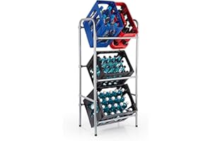 EASYmaxx Metal Drinks Crate Rack for 3 Boxes, Space-saving, Practical and Organised Storage on 3 Levels, Crate Rack for Order and Space in Your Home