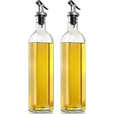 Orret Home 2&rsquo;li Cam Yağdanlık Seti &ndash; 500 ml Sızdırmaz Kapaklı Damlatmaz Yağ Şişesi, Zeytinyağı ve Sirke İ&ccedil;in Cam Yağlık, Sıvı