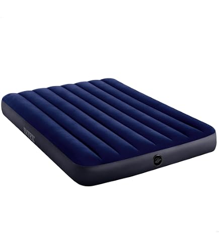 Materassino Autogonfiabile Per Campeggio 185x130 Cm - Impermeabile, Con Cuscino, Per 2 Persone, Blu