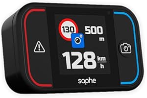 Saphe Drive Pro Blitzerwarner für das Auto mit Farbdisplay – CarPlay und Android Auto kompatibel – Zeigt Blitzer und Gefahren – Daten von Blitzer.de – Erfordert zusätzliches ABO