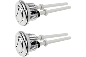 UBERMing 2 Pièces Boutons Poussoirs de Toilette Double Chasse Bouton 38mm Standard Chrome Plaqué Argent WC Réservoir Boutons