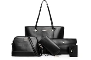 ALWAYSKY Handbag Set for Women 5 Pack Tote Purse Handbags Set PU Leather Satchel Bag